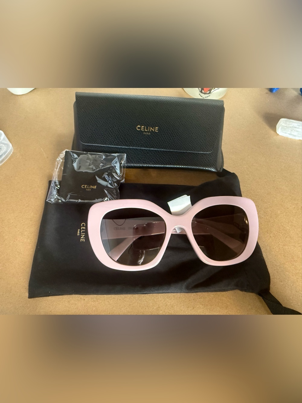 Celine Oversized Light Pink Square Sunglasses